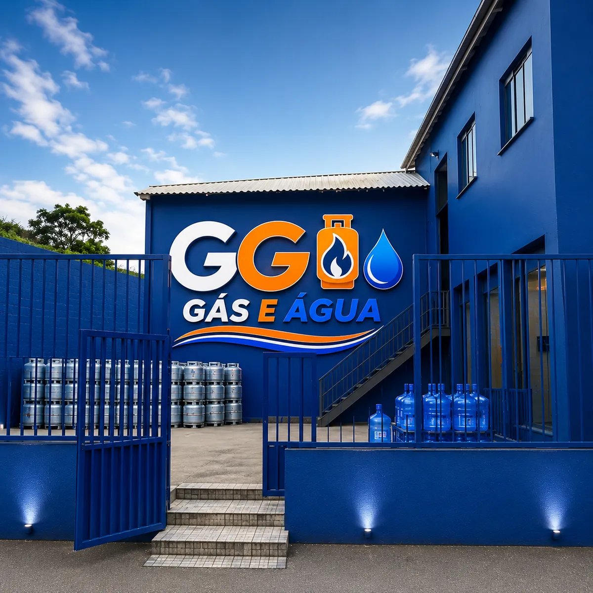 Fachada da GG Gás E Água, revenda de gás de cozinha em Barbacena